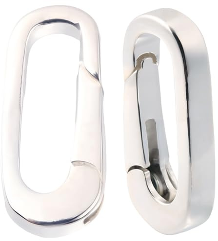 Beebeecraft 1 Caja de 2 Anillos de Resorte de Plata de Ley de 925mm Cierres Ovalados Pequeños para Joyería Collares Acortadores Y 13x5.5x2 paños de Pulido para Pulseras Y Bisutería