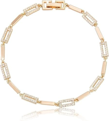 Richapex Bracciale da donna in oro con infinito, bracciale da tennis, oro 18 carati, idea regalo per donne e ragazze, 19 cm, Rame, Zirconia cubica