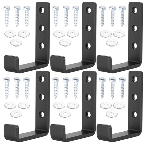 McBlast 6 Pcs Ganchos Pared Garaje, Gancho Colgador de Pared de J, Colgador Bicicleta Pareds, Soporte para Colgar Bicicletas (Gancho en L grande)