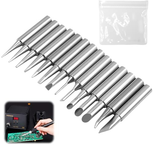 14PCS 900M Soldering Tips, Lead Free Premium Soldering Tips, Compatible with Hakko Fx-888d Fx-888 Fx-8801 Fx-600, Atten, Quick, Aoyue, Yihua, Vastar, Ryobi and Major, Ideal for Professional Repairmen