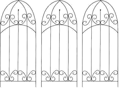 Frdhee Blumenbank Wohnzimmer Pflanzen Ständer,Rankgitter 3 Stk. Schwarz 40×100 cm Eisen,Blumentopf Ständer für Zimmerecke,Wohnzimmer,Balkon,Terrasse,Hof