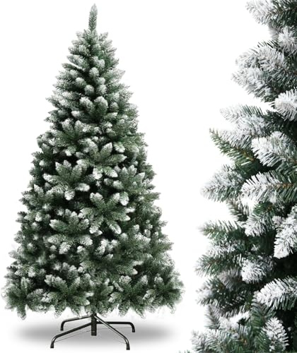 YOUDENOVA Künstlicher Weihnachtsbaum 210 cm | Premium Tannenbaum Künstlich mit Schnee - Naturgetreu | inkl. Metallständer