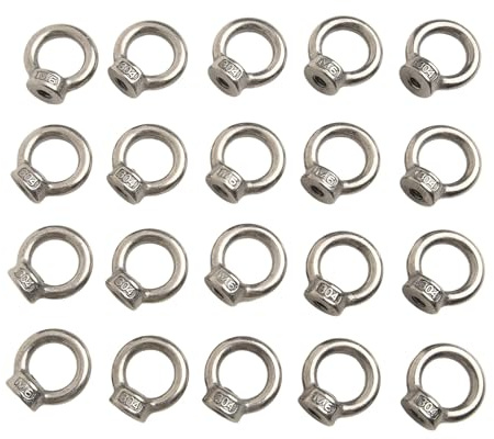 Hebeösenmuttern M6 Innengewinde für Ringmuttern, 304 Edelstahl, rostbeständig, glatte Oberfläche, Sechskantverschluss für Hebemaschinen, Bergbauausrüstung, Schienen(M6)