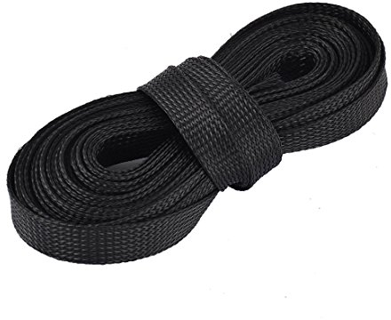 sourcing map Nylon Geflochten Erweiterbar Kabelschlauch Kabelmantel 6,8M x 16mm Schwarz de