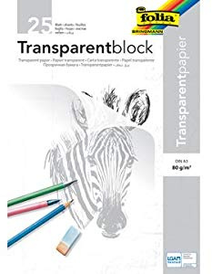 folia Transparentpapier-Block, DIN A4, 80 g/qm, 25 Blatt, Sie erhalten 1 Stück á 25 Blatt