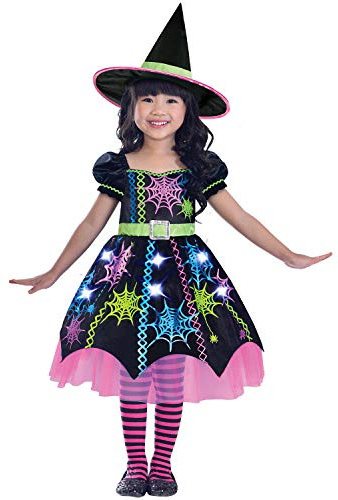 amscan 9905053 Flickor spindelhäxa halloween maskeraddräkt ålder 4-6 år