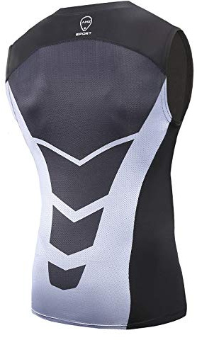 AMZSPORT Herr kompressionslinne ärmlös funktionella skjortor baselayer undertröja