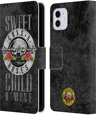Head Case Designs Licenza Ufficiale Guns N' Roses Sweet Child O' Mine Vintage Custodia Portafoglio in Pelle Compatibile con Apple iPhone 11