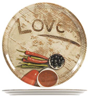SATURNIA Love Confezione 6 Piatti Pizza, Porcellana, Assortito, 33 Cm