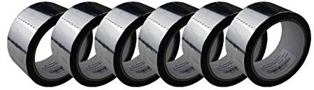 Lot de 6 rouleaux de ruban adhésif en aluminium polypropylène 5 cm x 50 m = 300 m