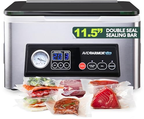 Avid Armor Chamber Vacuum Sealer Machine USV20 Ultra Series for Wet Foods, Meat Vacuum Packing Machine, Compact with 11.5-Inch Vaccum Sealer Bar