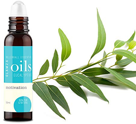 Eucalyptus Essential Oil GLAMZA 100% Pure Eucalyptus Oil Rollerball - Natural Fragrance Essential Oils for Aromatherapy, Massage & More (10ml)