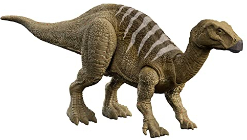 Jurassic World HDX41 - Roar Strikers Iguanodon Dinosaurier-Actionfigur mit Angriffsbewegung und Geräuschen, Spielzeug mit physischem und digitalem Spielspaß, Dinosaurier Spielzeug ab 4 Jahren