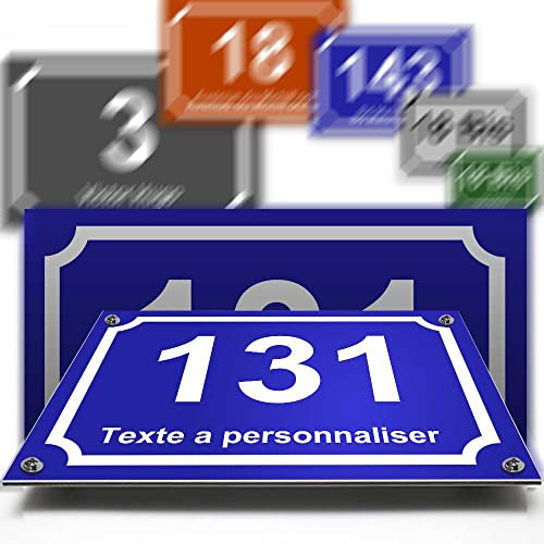 Placa de aluminio/polietileno número calle decorativa para casa, puerta y buzón de correo, 2 líneas personalizables