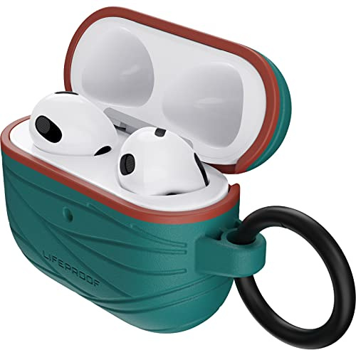 Otterbox Custodia LifeProof per AirPods 3ª gen 2021, antishock, graffi e cadute, protezione sottile per Apple AirPods con moschettone, progettata in modo sostenibile, Verde Acqua