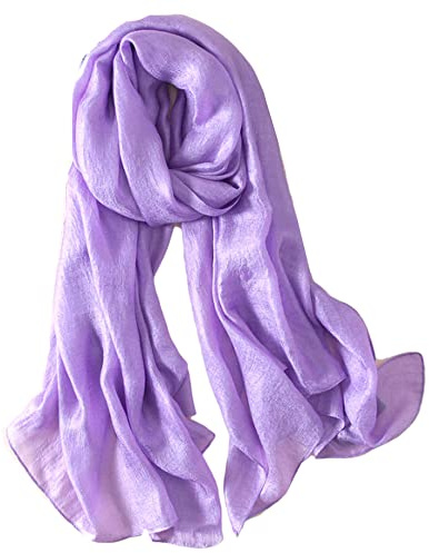 GFM® Women's Silky evening Scarf Ladies Shawl Wrap for Wedding Bridesmaids - Lilac Purple - (FS-K)(SLK2-LiJMN)