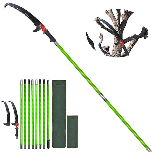 Sierras de poste para recortar árboles, sierras manuales de poste de extensión de 27 pies, recortadora de árboles, herramientas de jardín, podadoras de mano para sierra y corte