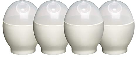 Jolliman Egg Shaped Quick Microwave Egg Boiler Cooker, Poacher Set of 4/6 Pieces (4)