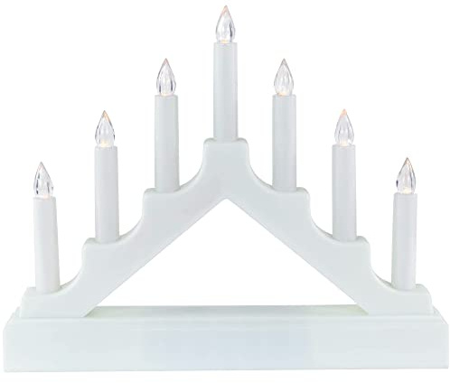 Northlight LED Lighted Christmas Candelabra Bridge - White Base - 13