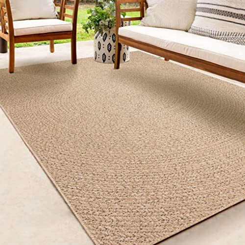 the carpet Kansas - robusto tappeto per esterni ed interni in juta naturale, resistente alle intemperie, adatto a terrazze e giardini, 160 x 230 cm
