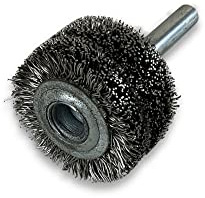 Brosse rotative circulaire métallique sur tige Ø 30 mm | Fil inox dur Ø 0,30 mm | Epaisseur 18 mm | 3 rangs | Pour perceuse ou visseuse à mandrin | Kibros 2630IT18b