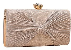 CORIOS Glitzer Pailletten Clutch Tasche Damen Abendtasche Hochzeit Brautbörse Handtasche Klein Tasche Strass Schultertasche Elegante Diamant Umhängetasche für Abschlussball Bankett-Party Champagner