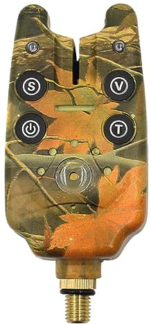 1 alarma electrónica de pesca de camuflaje, alerta de mordida de pesca sensible, indicadores de mordida de pesca con luces LED para pesca de carpa durante el día y la noche al aire libre