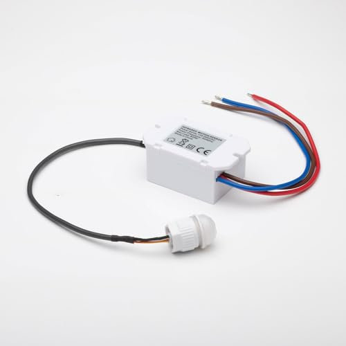 YOUNLEN Interruttore sensore a infrarossi,Mini Sensore Movimento Infrarossi per Interni 230V,Raggio di rilevamento 8 m a 360° Con Sensore Crepuscolare,IP20, Bianco(1 Pz)