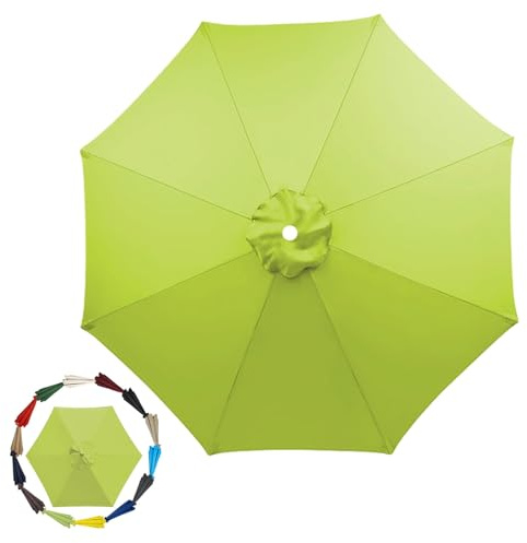 GZDXBF 200cm 270cm 300cm / 6ribs 8 Ribs Replacement Parasol Fabric Cover, Umbrella Cloth Replacement, Garden Parasol Canopy Cover(Color:Grass green,Size:6 ribs-2m(6.5ft))