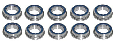 10x Flanschlager 1/4x3/8x1/8 zoll - FR168 2RS beidseitig gummigedichtet Kugellager mit Flansch (Bund) inch Chromstahl - rcbay
