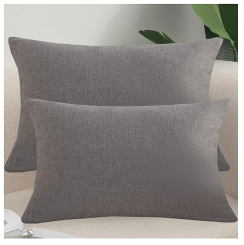 RTSFKFS Kissenbezüge 50x70 Kissenbezug,2er Set Sofa Kissenhülle Für Dekokissen Bezug Leinen 40x60, Zierkissenbezug Dekorative Zierkissen Kissen Bezug Vielseitig Einsetzbar(Medium Grey,50x70 cm 2pcs)