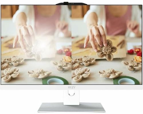 MSI Modern AM242TP AIO Desktop: 23.8 FHD, Intel Core 5-120U, 16GB Memory, 1TB M.2 NVMe SSD, Windows 11 Home Plus: White 1M-1097US