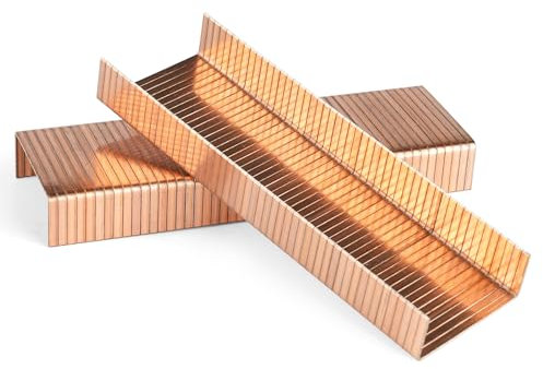 KAMSIN Grapas de cierre de cartón de cobre calibre 16 para grapadora neumática o manual, 1600 unidades/caja, 15 mm de longitud
