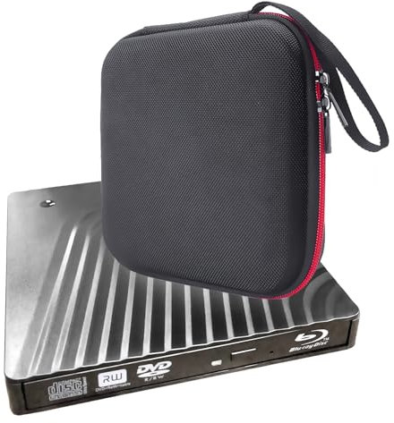 USB-C Portable External 3D Blu-ray Player Burner + Carrying Case, for Dell Inspiron XPS 15 13 14 16 17 Plus 5000 7000 9000 Series UltraBook Laptop, 2-in-1 6X BD-RE 8X DVD+-RW DL Writer Drive