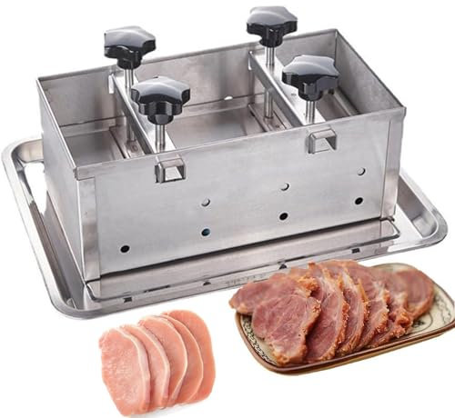 SUCRFXJ Ham Press Mould, Stainless Steel Meat Press Mould, Hamburger Patty Maker with Twin-Screw Pressurization Device, Plate and Gauze, for Stuffed, Burgers, Slider, Barbecue, Griling, Beef(5kg)