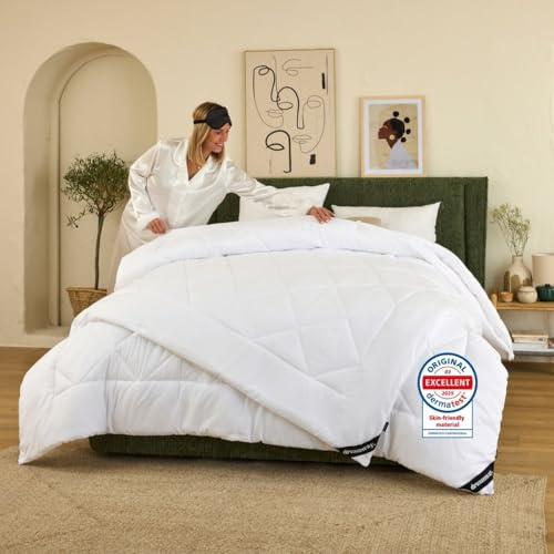 DREAMWAY - Piumino Letto Singolo Quattro 4 Stagioni 200x220cm, Set Piumino Estivo 150gsm 200 x 220 + Primaverile/Autunnale 300gsm 220x200 = Piumone Invernale Trapunta Caldissimo 450gsm -Oeko Tex