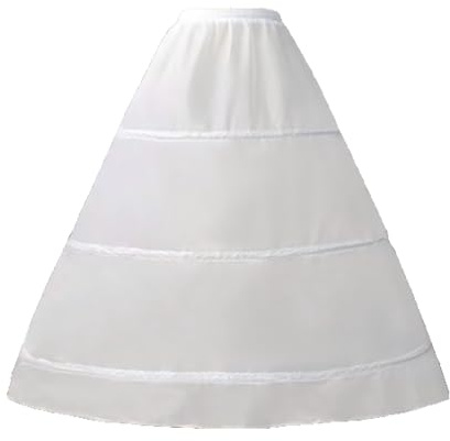RULTA Women's Crinoline Petticoat Skirt A-line 3-Hoops underskirt suitable for wedding ball dresses bridal Slips Skirt (3 Hoops-white)