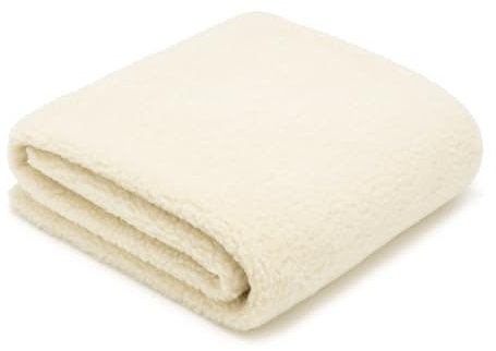 OmaSchafe.de Wolldecke aus 100% Merino Schafwolle Einlagig (Einseitig) - Wolldecke Warm Winter - Atmungsaktives Material - Qualitätszertifikat von Woolmark (135 x 200 cm)
