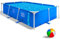 Hikersky Piscine hors-sol, piscine rectangulaire avec cadre en acier, 2,6 x 1,5 x 63 cm, piscine extérieure familiale pour jardin, bleu