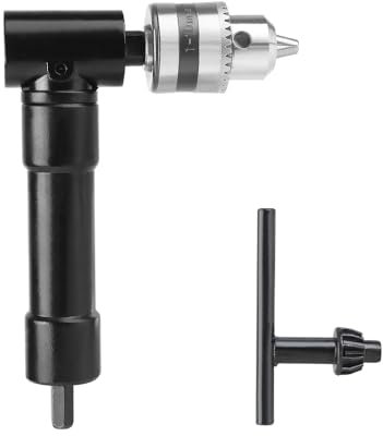 YJQHODY Adaptador de Metal/plástico for portabrocas de 90 Grados, par de 25 N·m, aleación de Aluminio, Pinza de 1-10 mm for perforación en Espacios Estrechos(Silver)