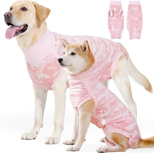 Body per Cane Post Operatorio – Tutore Medico per Sterilizzazione Canes – Copri Ferita Anti-Leccamento con Chiusura a Velcro - Indumento Chirurgico per Cani Dopo Intervento (Rosa, M)