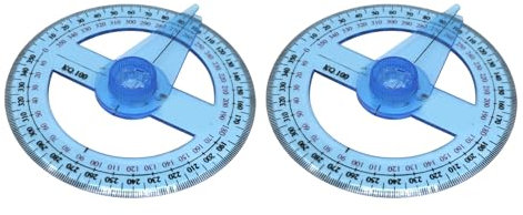 2 goniometro a 360 gradi, goniometro per matematica, strumento di disegno, per scuola, ufficio, disegno, misurazione