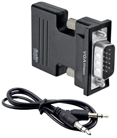 Genérico VGA Adapter | VGA Stecker Buchse | USB Zu VA Konverer Kabel | Display Monitor Konverter Für Projektor Laptop PC HDTV Beamer Video Übertragung Anschluss Konverter Plug and Play Kompatibel