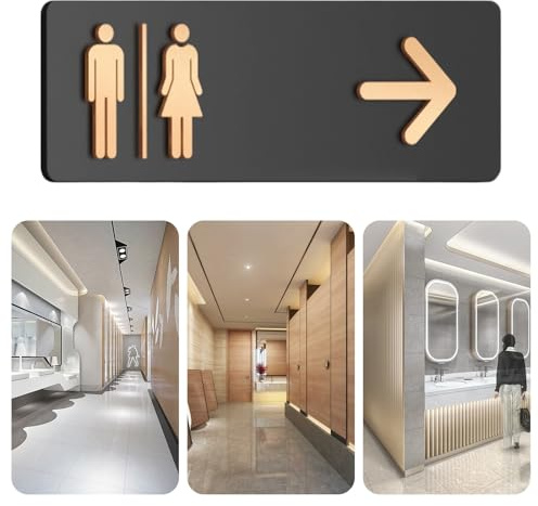 Cartello di avvertimento unisex per WC pubblico, in acrilico, per WC, per uso commerciale, casa, ufficio, istituzioni pubbliche, ristorante, lavanderia