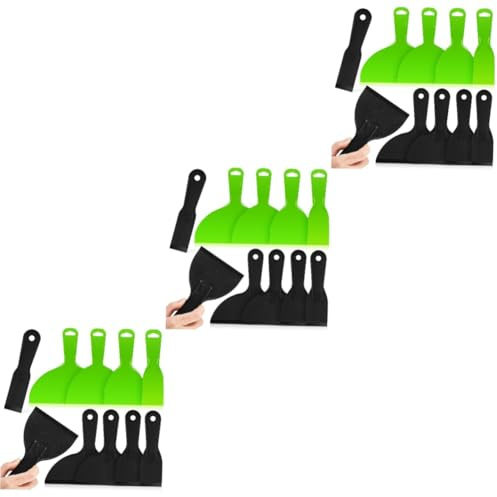 DIYEAH 30 Pièces Lot de Spatules Plastiques à Peinture avec Manche Lames Plates pour Enduire Lisser et Réparer Murs Kit Multi Rebouchage Fissures et Outils avec Poignée Ergonomique