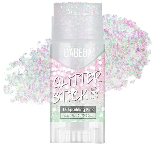 Prreal Paillettes Visage, Holographiques Sequins Gel Paillettes Cheveux | Pour Accessoires Rave, Chanteur Concert Paillette Corps Tenues De Carnaval Festival Les Femmes Maquillage, 15 Sparkling Pink