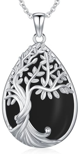 Odinstone Collana Albero della Vita Ciondolo Cuore Albero della Vita Catena Famiglia Madre Figlio Gioielli da donna Regali per mamma figlia