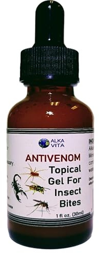 Insect Bites ANTIVENOM Gel Topical Treatment for Mosquito Spiders Snakes Ants & Other Poisonous Bites. Mineral Silicate University Certified