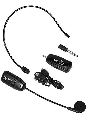 Eboxer Micro-Casque sans Fil 2.4G 40m Transmission Réception Vocale Omnidirectionnelle pour Amplificateur de Voix, Enregistrement de Caméra, Haut-Parleur