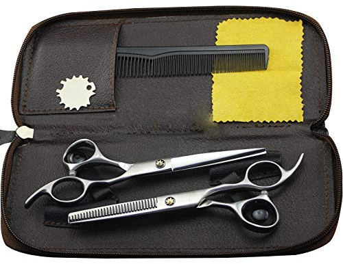Haarscheren Friseurscheren, Friseurschere Set Professionell Haarscheren Effilierschere Modellierschere Ausdünnschere mit Kamm Putztuch Etui Haarschneideschere für Damen Herren den Hausgebrauch Salon